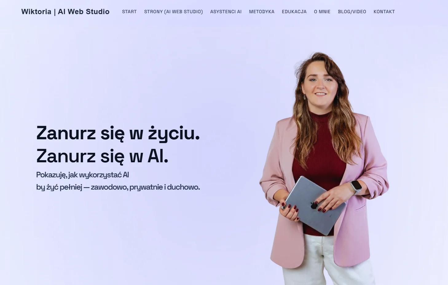 Zrzut ekranu strony osobistej Wiktorii